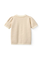 Gebreid vestje korte mouw - Check Beige Jacquard - Copenhagen Colors achter