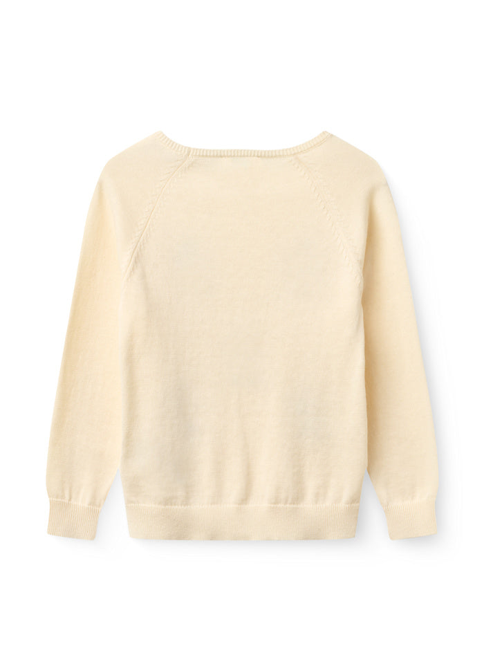 Dunne sweater Kangoeroe - Biologisch katoen - Cream/wit - Copenhagen Colors achter