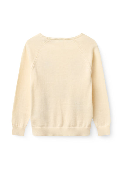 Dunne sweater Kangoeroe - Biologisch katoen - Cream/wit - Copenhagen Colors achter