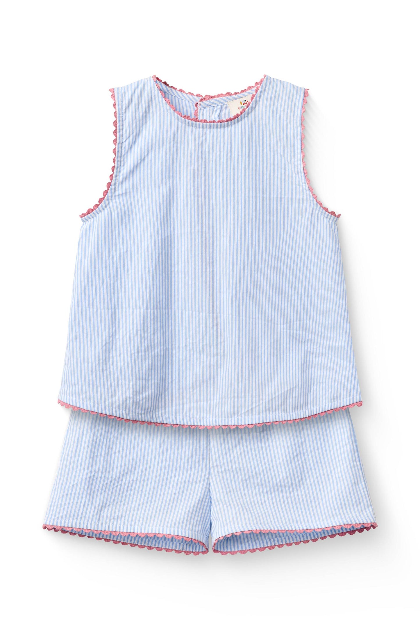 Top met broekje set - Biologisch katoen - Sky blue/gestreept - Copenhagen Colors voor