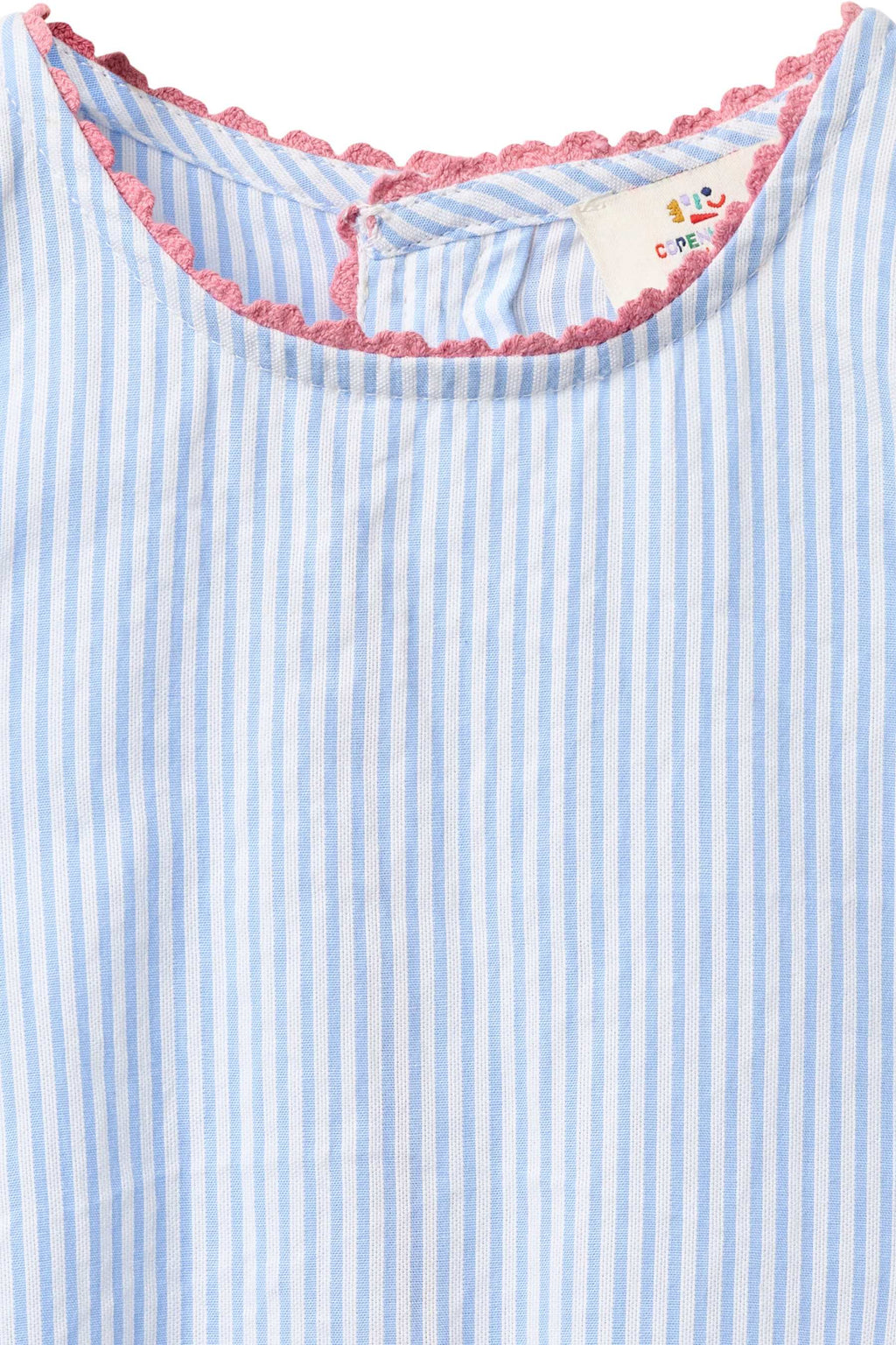 Top met broekje set - Biologisch katoen - Sky blue/gestreept - Copenhagen Colors close up