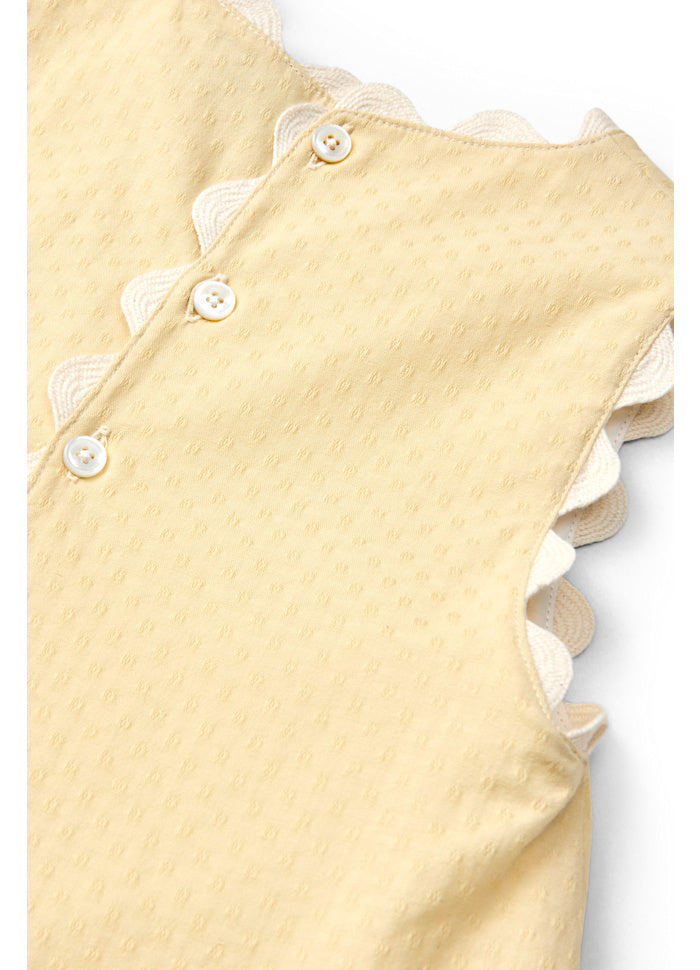 Top & broekje set - Deco top & shorts set - Biologisch katoen - Copenhagen Colors close up geel