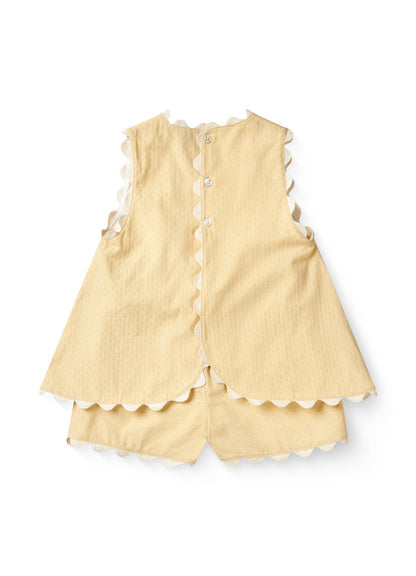 Top & broekje set - Deco top & shorts set - Biologisch katoen - Copenhagen Colors achter geel