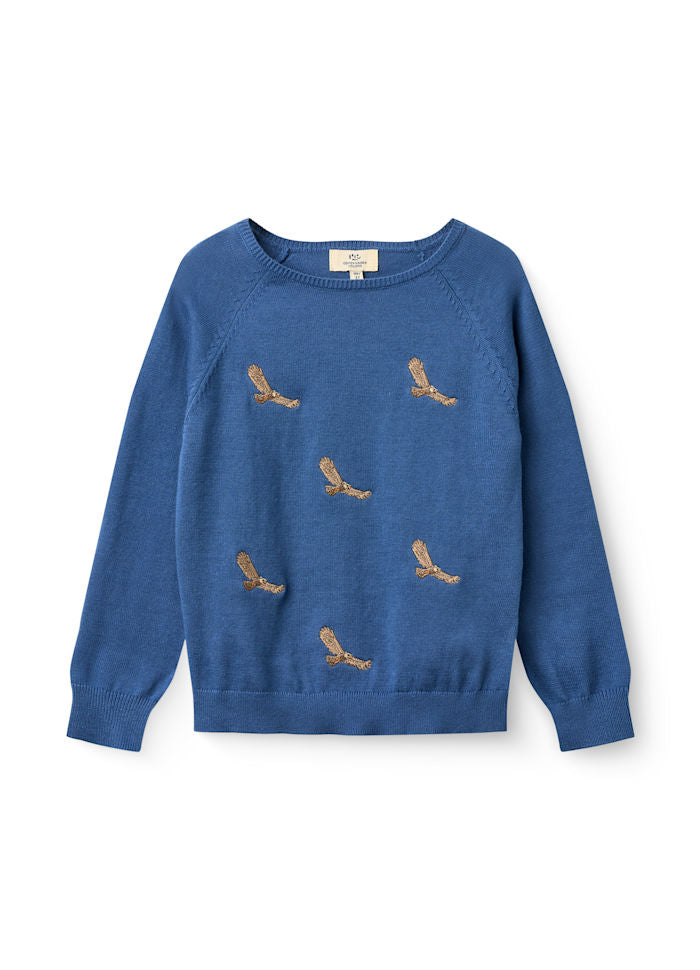 Dunne sweater Eagles - Biologisch katoen - Kobalt blauw - Copenhagen Colors - productfoto - afbeelding 2