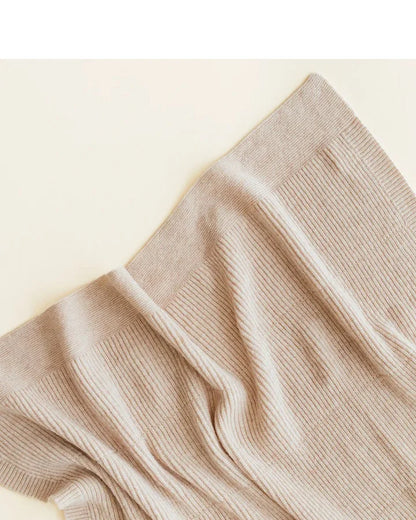 Ledikant dekentje - Merino wol -100X140cm - Gaston - Soft beige/roze - HVID - close up