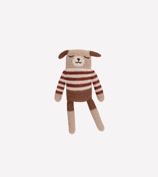 Gebreid knuffel hondje/puppy - Striped sweater  - Alpaca wol - Main Sauvage