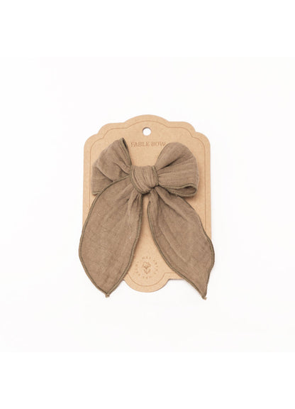 Haarknipje strik - Biologisch katoen - Olive - Mrs Ertha - productfoto