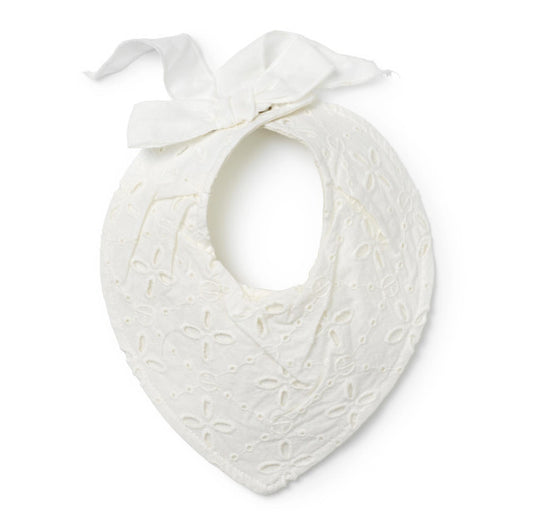 Elodie - Bandana slabbetje Embroidery Anglais - Dubbele laag waterproof katoen