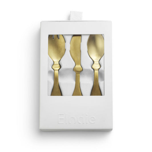 Elodie - Baby bestekset -mes, vork en lepel Gold - 100% roestvrij staal - product