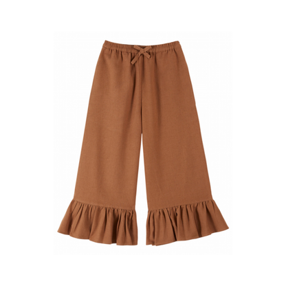 Broek - Pantalon Volant - Katoen - Bruin/Brownie - Emile et Ida voor