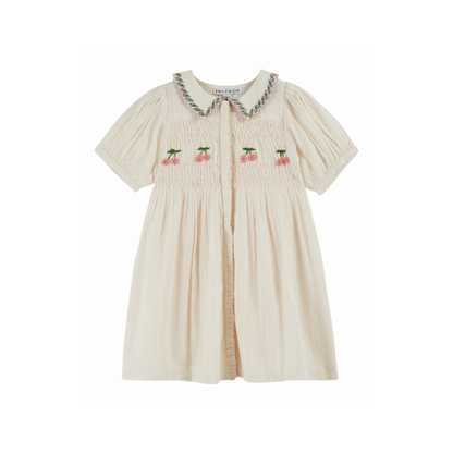 Jurkje geborduurd - Robee Brodee Smock - Katoen - Emile et Ida voor