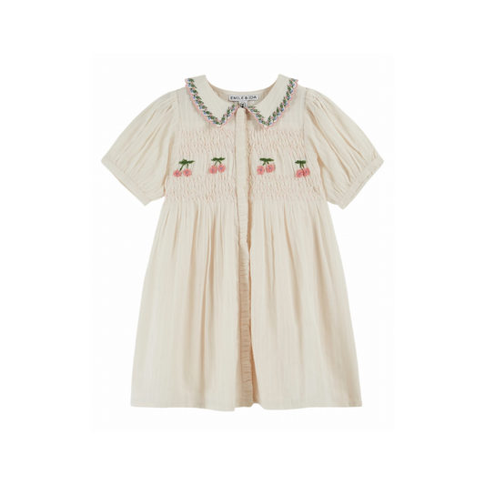 Jurkje geborduurd - Robee Brodee Smock - Katoen - Emile et Ida voor