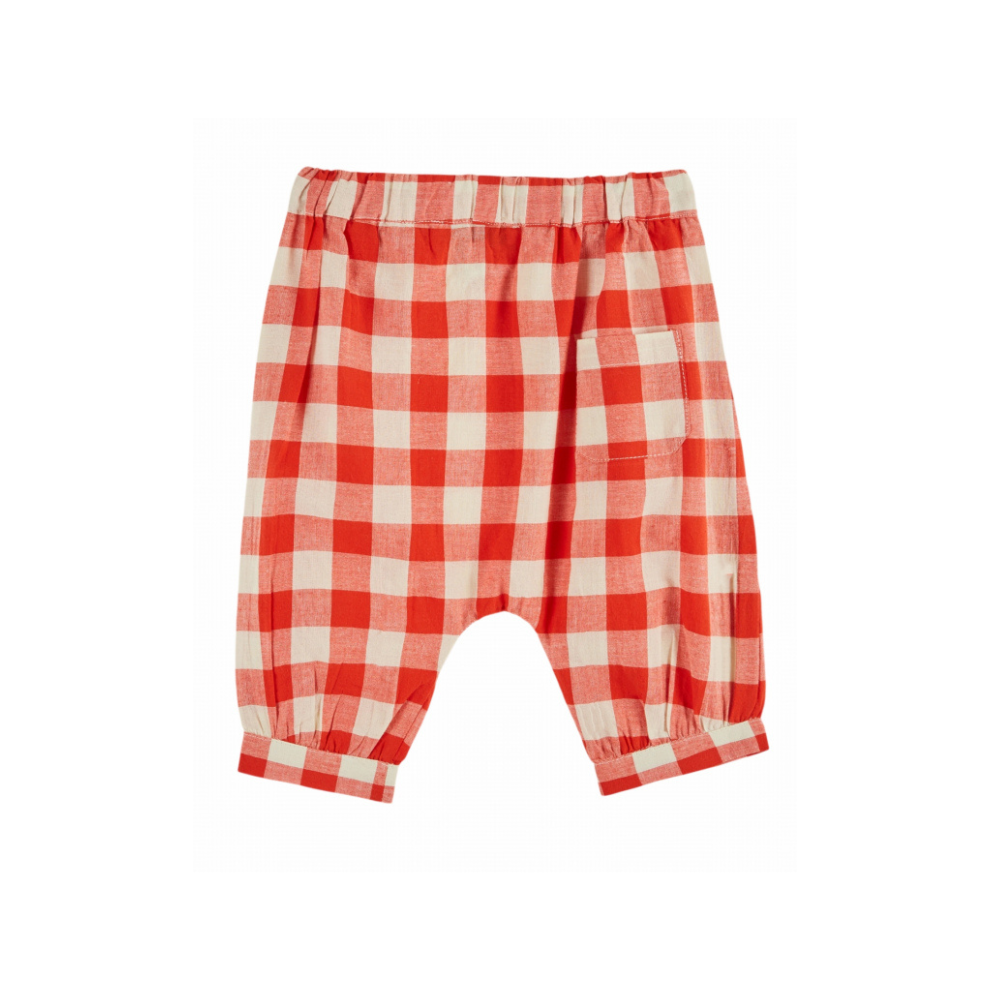 Geruit broekje - Bebe Vichy - Biologisch katoen - Rood/Wit - Emile et Ida achter