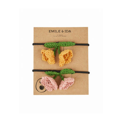 Haar elastiekjes - Gehaakte figuurtjes - Katoen - Emile et Ida geel