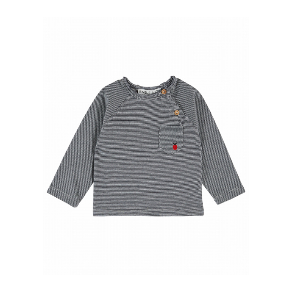 Top lange mouw - Mariniere - Biologisch katoen - Navy/Donkerblauw - Emile et Ida