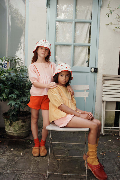 Badstof Kort Broekje – Short Volant – Rood/Coquelicot – Emile et Ida kids