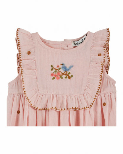 Jurkje - Robee Brodee - Biologisch katoen - Roze/Macaron - Emile et Ida close up