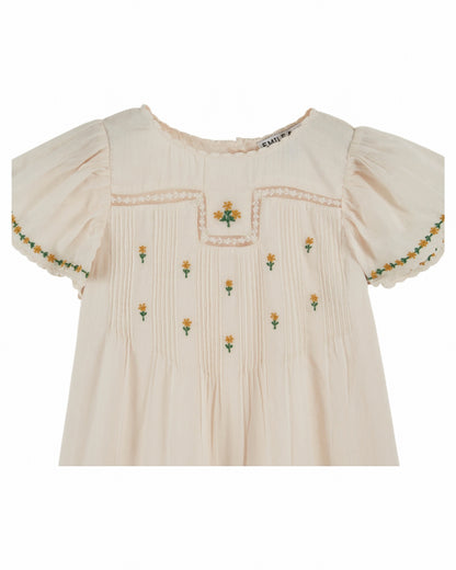 Jurkje Brodee - Biologisch katoen - Cream/wit - Emile et Ida close up