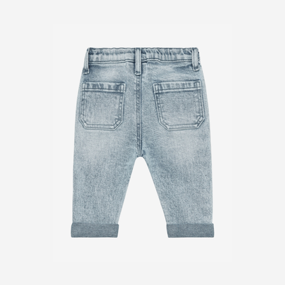 Baby spijkerbroekje - Katoenmix - Baby jeans - Light Blue Denim - EN FANT achterkant