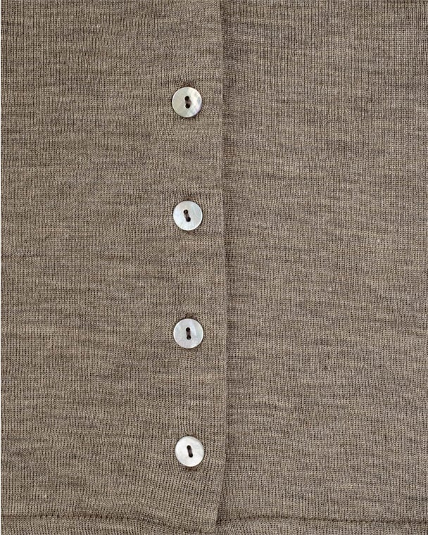 Babyvestje - Wol/Zijde - Walnut/Walnoot - Baby Cardigan - Engel Natur - productfoto