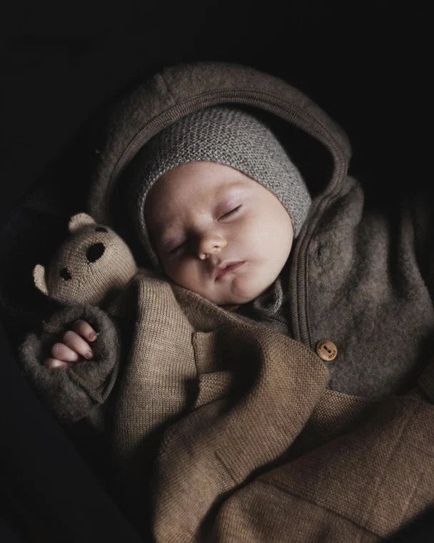 Jasje wol fleece - Bruin/Walnut - Engel Natur met teddy