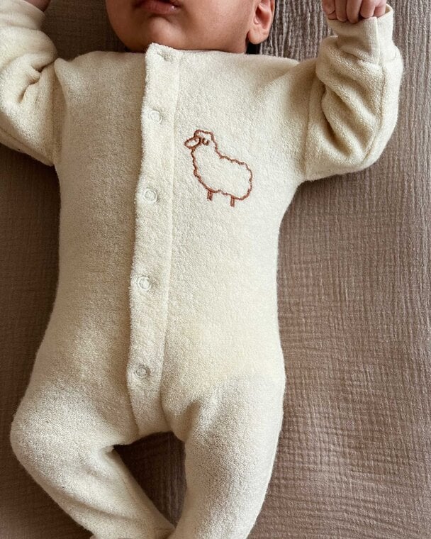 Boxpakje/pyjama met voetjes - Wol - Natural - Engel Natur baby