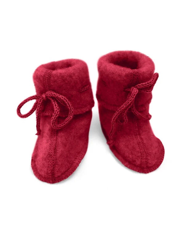 Slofjes wol fleece - Rood/Jaspis - Engel Natur