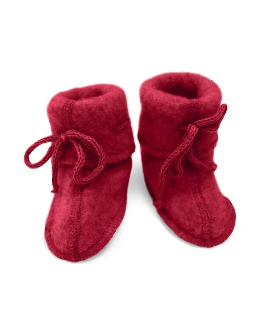 Slofjes wol fleece - Rood/Jaspis - Engel Natur