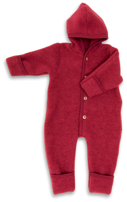 Buitenpak/jumpsuit - Biologische Wol fleece - Engel Natur jaspis melange rood