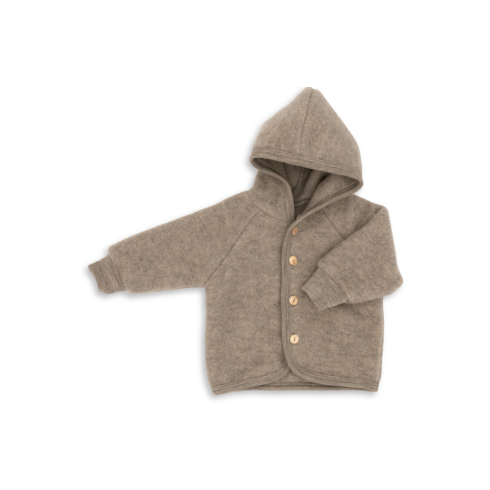 Jasje wol fleece - Bruin/Walnut - Engel Natur voorkant