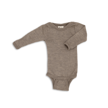 Romper lange mouw - Wol/zijde - Bruin/Walnut - Engel Natur voor