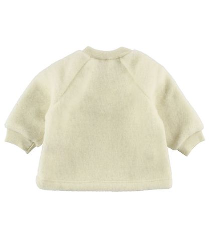 Baby trui Raglan - Wol fleece - Natural - Engel Natur achterkant
