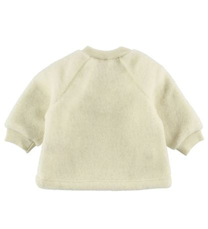 Baby trui Raglan - Wol fleece - Natural - Engel Natur achterkant