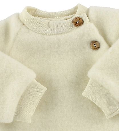 Baby trui Raglan - Wol fleece - Natural - Engel Natur details