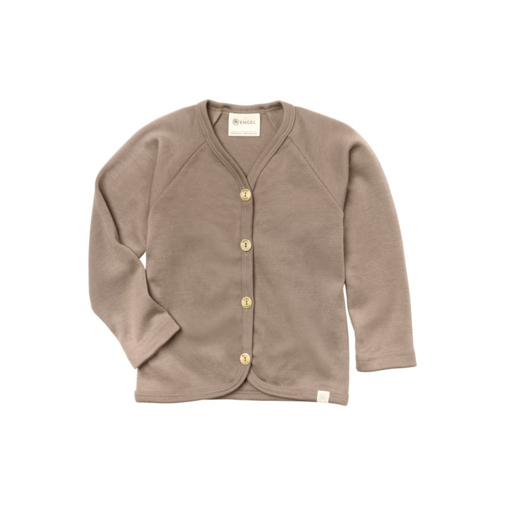 Vestje met knoopjes - Wol/zijde - Bruin/sand - Engel Natur voor