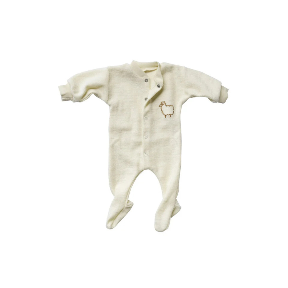 Boxpakje/pyjama met voetjes - Wol - Natural - Engel Natur plat