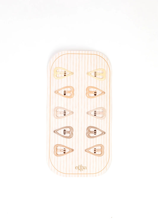 Mini Glitter Haarknipjes Set - Hartjes - 10 Stuks - Mrs Ertha voor