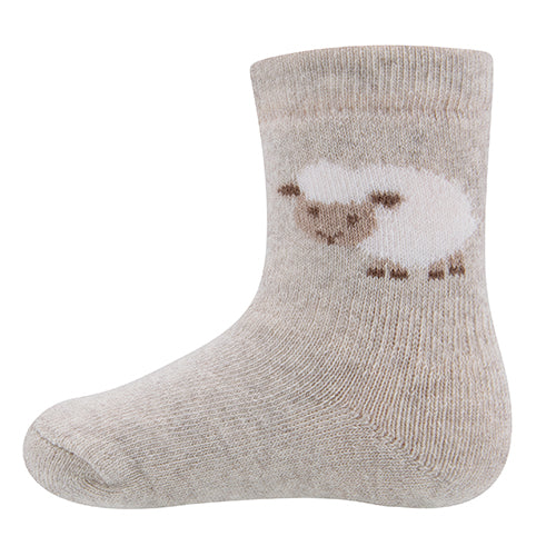 Ewers - Baby sokken - 98% biologisch katoen - Schaap Gots - beige- zijaanzicht