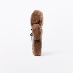 FLATOUTbear Baby - 100% Australische schapenvacht - Wollen knuffel chocolate zijkant