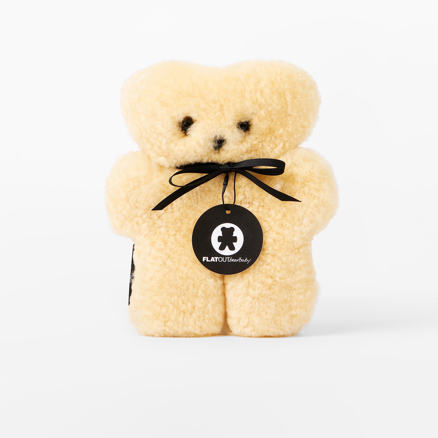 FLATOUTbear Baby - 100% Australische schapenvacht - Wollen knuffel honey voorkant