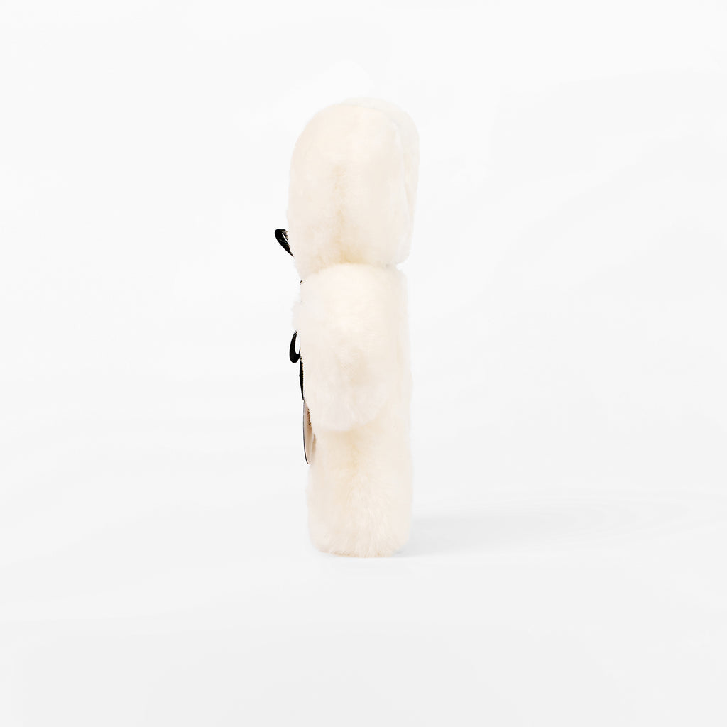 FLATOUTbear Baby - 100% Australische schapenvacht - Wollen knuffel milk zijkant