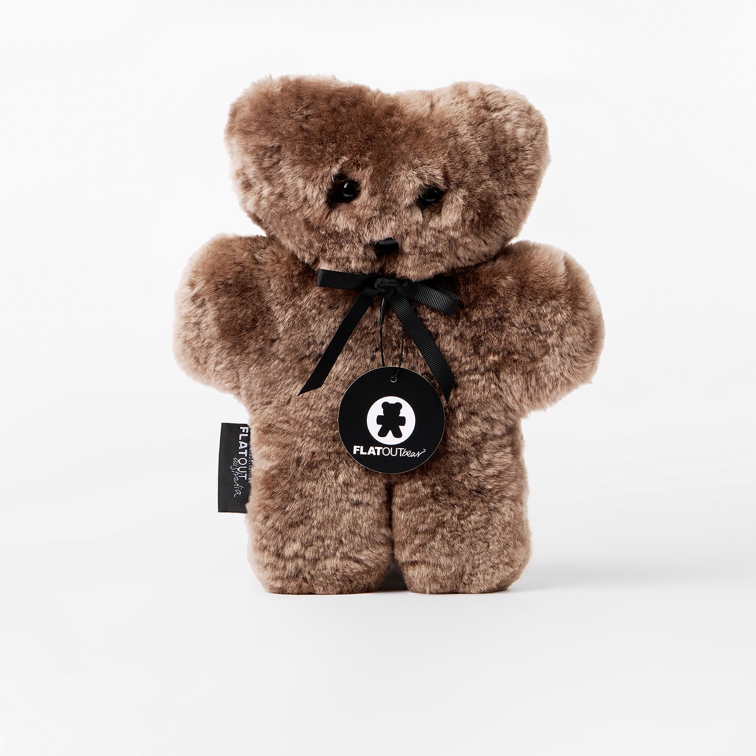FLATOUTbear Original - 100% Australische schapenvacht - Knuffelbeer chocolate voorkant
