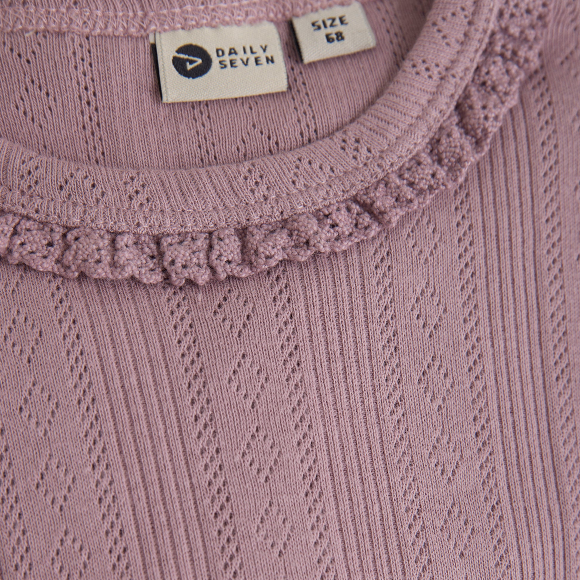 Daily7 - T-shirt Longsleeve Pointelle - Top met lange mouwen - 100% katoen