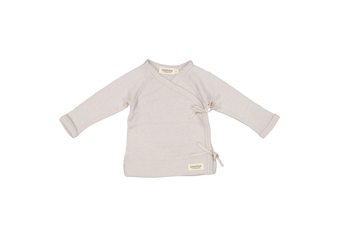 MarMar Copenhagen - Tut Wrap Wool Rib Top - Wikkeltruitje - 100% merinowol - Pepple