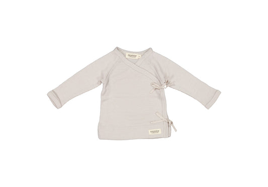 MarMar Copenhagen - Tut Wrap Wool Rib Top - Wikkeltruitje - 100% merinowol - Pepple
