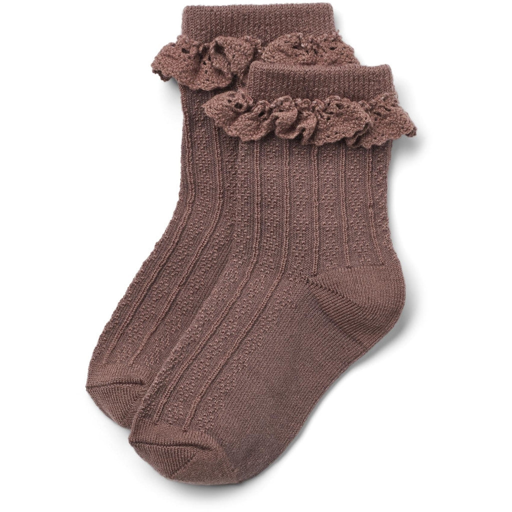 Wheat - Wool Lace Socks Nora - Wollen baby sokken - Wol mix