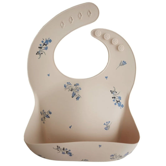 Mushie - Siliconen bib - Slabbetje - Lilac Flowers