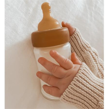 HEVEA - Wide Neck Baby Glass Bottle & Cup - Babyfles en beker - 100% plasticvrij