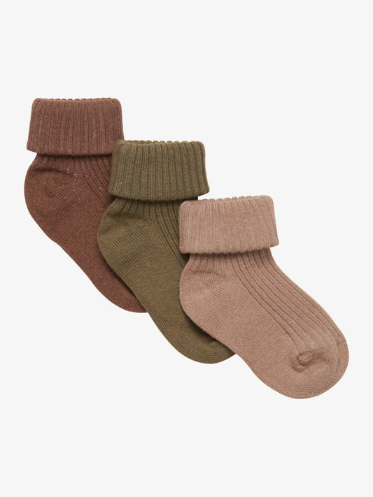Minymo - Baby sock rib (3 pack) - Dried Herbs - Katoen mix