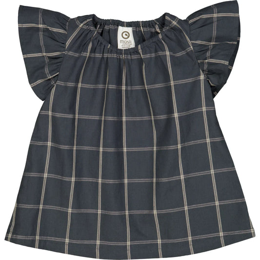 Muesli - Check s/s dress baby - Jurkje - 100% biologisch katoen